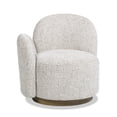thumbnail image 4 of 31.5" LAF One-Arm Accent Chair | 360-Degree Swivel for Easy Movement in Various Seating | Textured Chenille Upholstery for Elegance | Comfortable Rounded Design for Modern Interiors, 4 of 4
