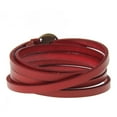 thumbnail image 3 of EHJRE Fashion Multilayer Bracelet Leather Bangle Wristband Vintage Jewellery Red, 3 of 5