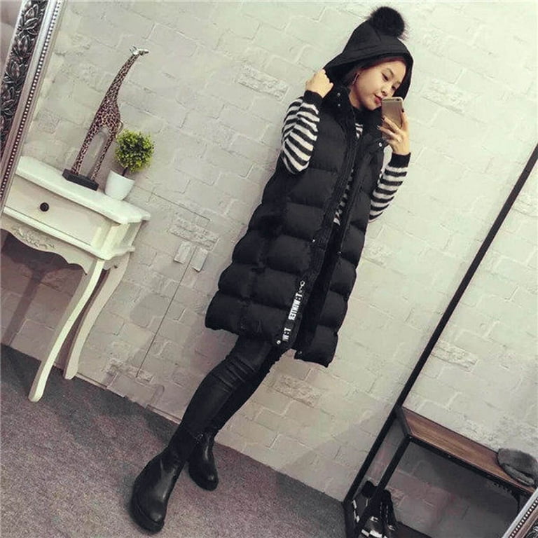 Shiusina Fashion Womens Plus Size Hoodie Waistcoat Vest Gilet