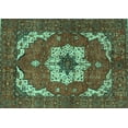 thumbnail image 1 of Ahgly Company Indoor Rectangle Persian Turquoise Blue Traditional Area Rugs, 2' x 4', 1 of 4