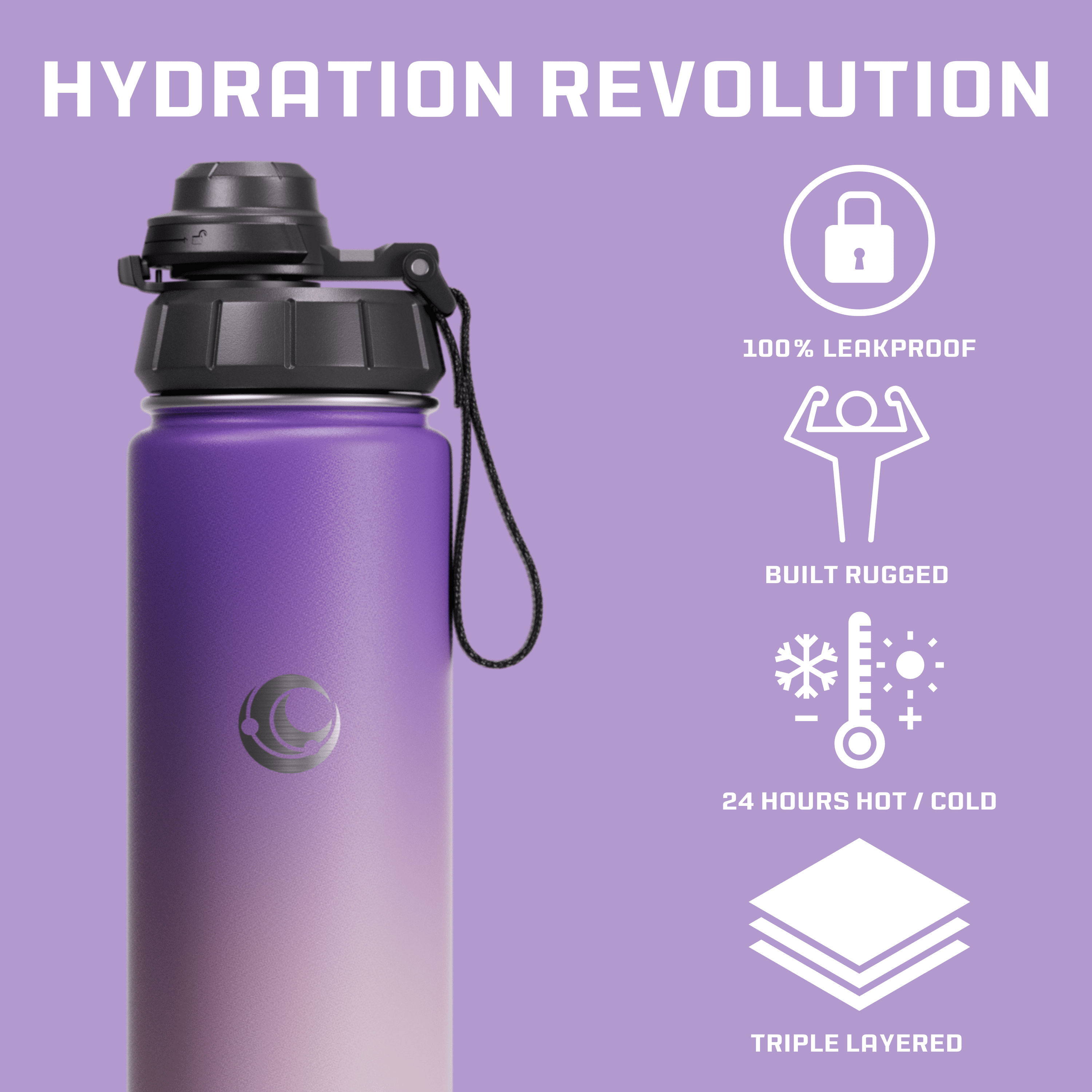 Vesmoon Vessence Infuser Bottle 24 Oz - Insulated Water Bottle for Loose Leaf Tea | Tea Infuser Water Bottle with Straw Lid & Chug Lid | Leak Proof Water Bottle