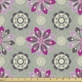 thumbnail image 1 of Floral Fabric by the Yard, Mandala Pattern Image of Flower Silhouettes in Pink Tones, Upholstery Fabric for Dining Chairs Home Decor Accents, Sage Green Magenta by Ambesonne, 1 of 5