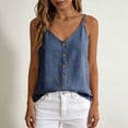 thumbnail image 6 of Fewfanhot Women's Linen Blend Button Front Cami Top, V-Neck Spaghetti Strap Casual Tank, Loose Fit Summer Camisole with Buttons, S-3XL, 6 of 7