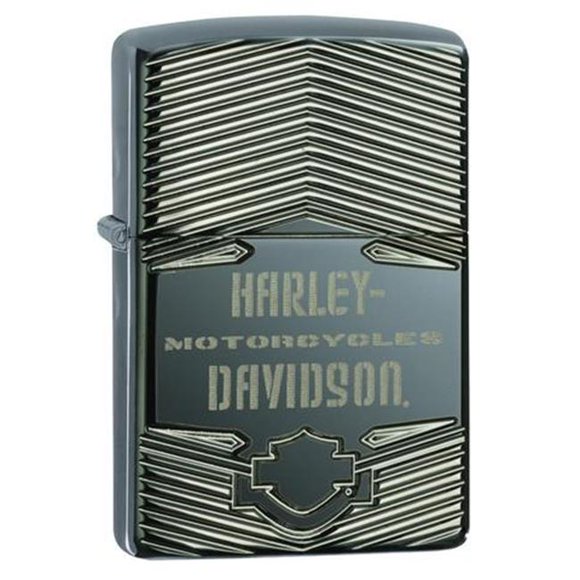 29165 HD Motorcycles Deep Carve Black Ice Lighter