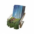 thumbnail image 4 of Animal Soft Flannel Fleece Throw Blanket, Family Walking by the Grass Savannah Sky Landscape Safari, Cozy Plush for Indoor and Outdoor Use, 60" x 80", Green Brown Blue, by Ambesonne, 4 of 6