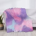 thumbnail image 6 of YFYANG Lightweight Warm Flannel Blanket, Watercolor Abstract Starry Night Throw Blanket for Bed, Sofa, Travel, Camping, 80"x60", 6 of 7
