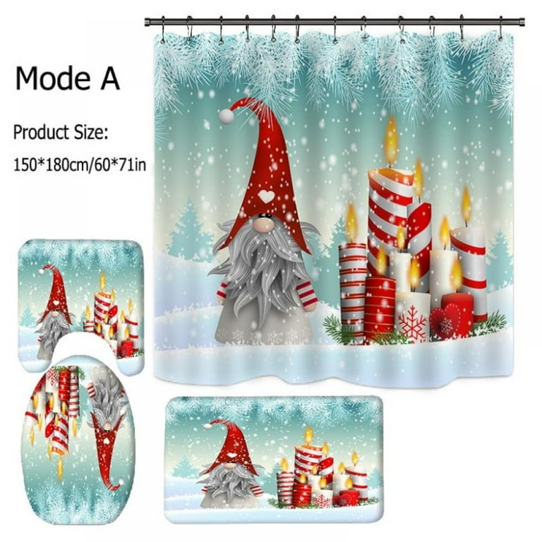 Swing Elf Shower Curtain Set, Bathroom Decor Set Including Waterproof  Shower Curtains, Non-slip Carpet, Toilet Cover, Bath Mat And 12 Plastic  Hooks, Dry Wet Separation Curtains For Bathroom, Home Essentials - Temu