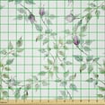 thumbnail image 2 of Ambesonne Floral Fabric by the Yard Microfiber, Twiggy Rose Branches, 1 Yard, Purple Grey Blue Grey, 2 of 4