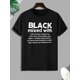 thumbnail image 2 of BLACK Print, Men's Graphic Design Crew Neck Novel T-shirt, Casual Comfy Tees Tshirts For Summer, Men's Clothing Tops For Daily Vacation Resorts Tee For Adult, Men, Women, Teen, Teenager, Adolescent,, 2 of 6