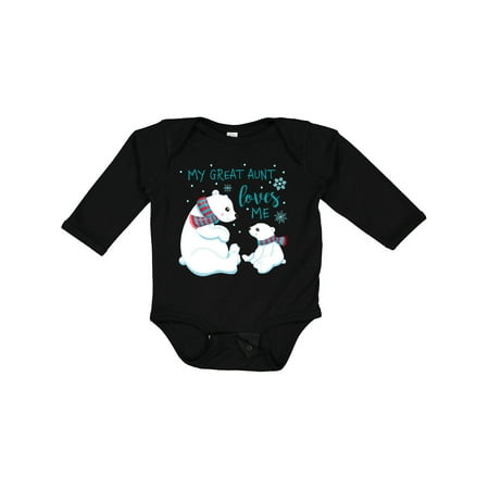 

Inktastic My Great Aunt Loves Me- Cute Polar Bears Gift Baby Boy or Baby Girl Long Sleeve Bodysuit