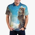 thumbnail image 1 of Fotbe Blue Sky Winged Cat Camiseta Polo de Golf para Hombre con Estampado – Camisa Deportiva Transpirable con Cuello Abotonado-Large, 1 of 6