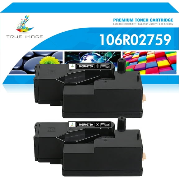 True Image 2-Pack Compatible Toner Cartridge for Xerox 106R02759 Phaser 6020 6022 WorkCentre 6025 6027 (Black)