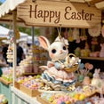 thumbnail image 4 of Wooowa Easter Bunny And Egg Hanging Ornaments With 2D Flat Designs, for Gifts Home Garden And Wall Decoration, 4 of 6