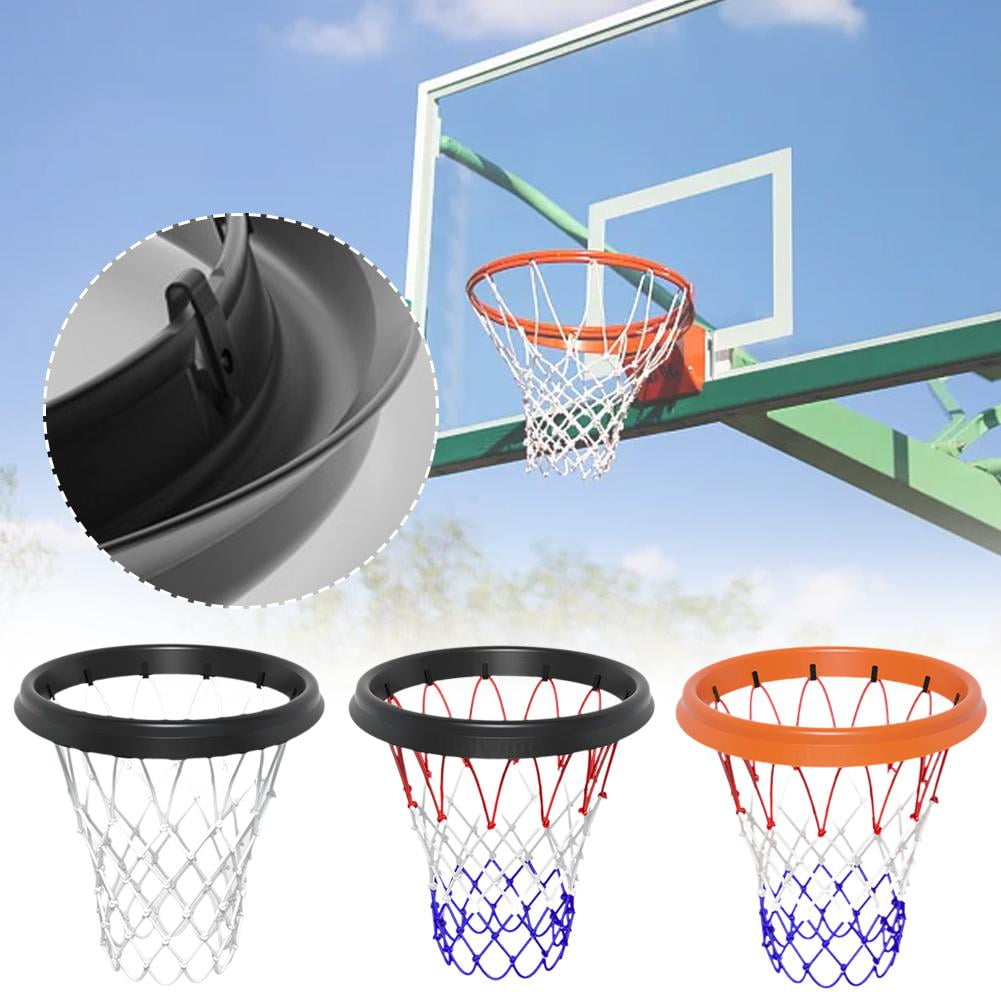 Portable Basketball Net Easy Install Throw-and-Attach System for Rimless Hoops, TPU Material, Universal Compatibility