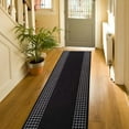 thumbnail image 2 of Playa Rug Checkered Border Non-slip Contemporary 26-inch Wide Runner Rug 34 Feet - Black, 2 of 5