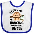 thumbnail image 3 of Inktastic Monkey I Love Hanging out with My Uncle Boys or Girls Baby Bib, 3 of 4