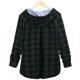 thumbnail image 2 of Dnzceghtig Camisa con Capucha Chaqueta A Cuadros para Mujer Manga Larga con Botones Top Casual Moda Estilo Novio Bolsillos Superiores, 2 of 2