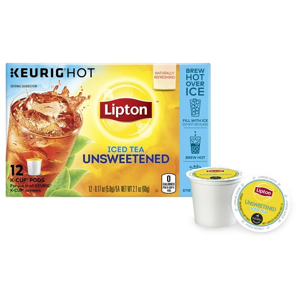 Lipton Iced Tea KCup Pods Unsweetened Black Tea 12 Pods