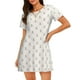 thumbnail image 1 of Fotbe Anchors Bata de Dormir para Mujer con Estampado, Camisón de Algodón de Manga Corta, Ropa de Dormir Casual, 1 of 6