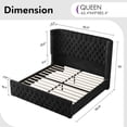thumbnail image 3 of VanAcc 6.3" Thick Wrap Me Up Fluted Queen Bed by Modern, Black Velvet, 3 of 10