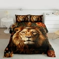 thumbnail image 2 of Manfei Kids Lion King Bedding Comforter Set, Jungle Wildlife Animal Twin Comforter Sets, Vintage Flower Reversible Bedding Set, Microfiber Bedroom Decor, 2 Pieces, 2 of 8