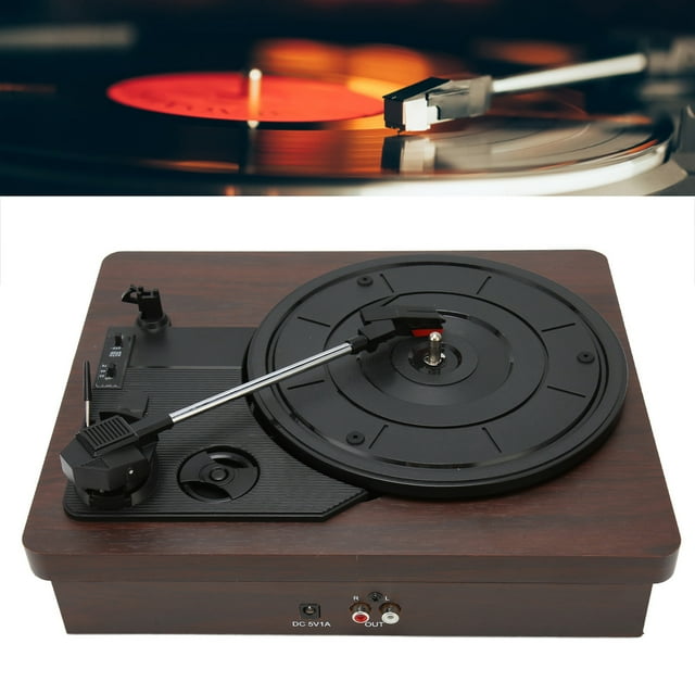 Tocadiscos Vintage Con Altavoces Estéreo, 3 Velocidades Para Discos De 7, 10 Y 12 Pulgadas Con Entrada AUX Y Salida