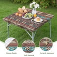 thumbnail image 4 of Brown Geometric Triangle Diamond Pattern Square Fitted Tablecloth with Elastic Edge,Square Table Cover,Washable Elastic Table Cover for Home Kitchen Party Decor 34"x34", 4 of 6