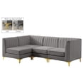 thumbnail image 3 of Meridian Furniture Alina Grey Velvet Modular Sectional, 3 of 18