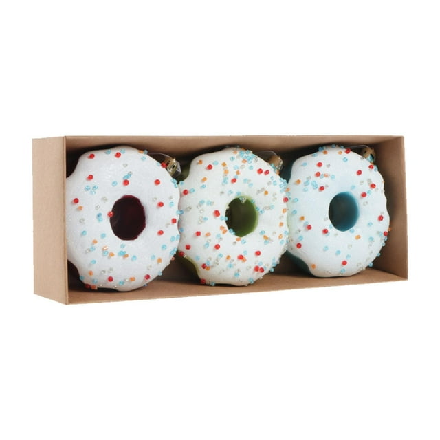 3 adornos navideños en forma de donut para colgar en el de Navidad, adornos decorativos reutilizables para el de Navidad, para restaurante