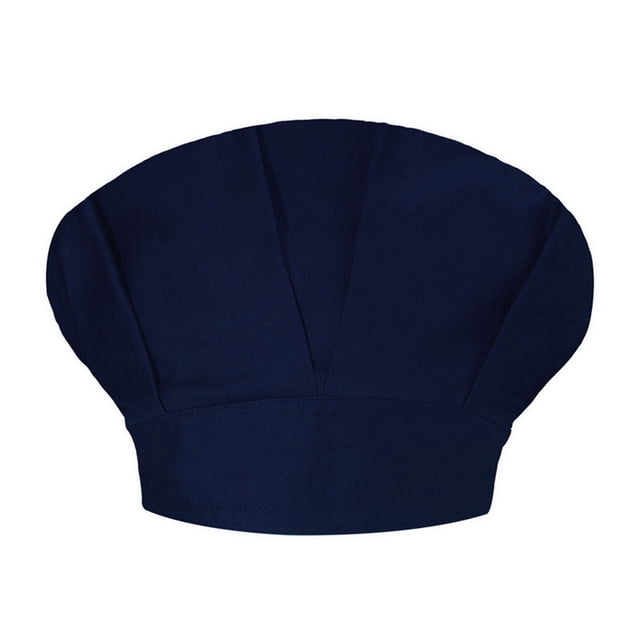 Aocisk Unisex Solid Color Chef Hat Oil Proof Kitchen Catering Bouffant Cap Navy One Size