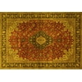 thumbnail image 1 of Ahgly Company Machine Washable Indoor Rectangle Medallion Yellow Traditional Area Rugs, 4' x 6', 1 of 4
