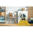 thumbnail image 2 of Ahgly Company Machine Washable Indoor Round Abstract G Yellow Area Rugs, 3' Round, 2 of 7
