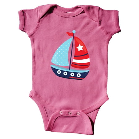 

Inktastic Sailboat Sailing Boat Sails - Red White Blue Gift Baby Boy Bodysuit