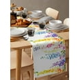 thumbnail image 3 of Colorful Botanical Burlap Cotton Table Runner 16x72 Inches Long, Spring Floral Weeping Watercolor Farmhouse Table Runners, Outdoor Dining Tablecloths Decor for Baby Shower/Party/Wedding, 3 of 6