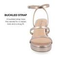 thumbnail image 4 of Journee Collection Womens Samilee Metallic Vegan Leather Platform Sandals, 4 of 7