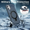 thumbnail image 4 of Allytechgroup Magnetic Case for iPhone 11, Support Wireless Charging Rugged Heavy Duty Durable Cover Case with Kickstand Shockproof Back Cover for iPhone 11, Darkblue, 4 of 6