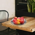thumbnail image 2 of OFFIGAM 1Pack Retro Luxurious Carving Plastic Serving Tray with Lid for Kitchen Use Silver Oval 13.17X13.17X1.57In, 2 of 8