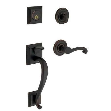 Madison Hardware - Baldwin 85320.190.LENT Madison Sectional Trim Left Hand Handleset with Classic Lever, Satin Black