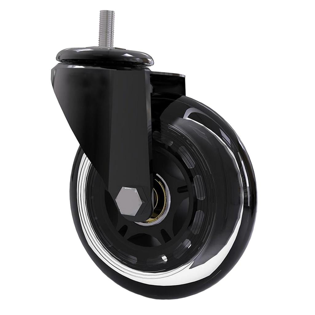 1.5'' Caster Wheels with Brake 1Pc Threaded Stem Mount Industrial Castors 