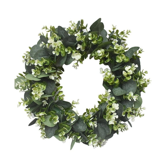 15.75'' Artificial Eucalyptus Wreath for Front Door Spring Wreath Faux Eucalyptus Leaves Porch Farmhouse Holidays Celebration Party Decor