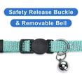 thumbnail image 3 of Pawtitas Reflective Cat Collar with Safety Buckle and Removable Bell Cat Collar Kitten Collar Teal Cat Collar, 3 of 8
