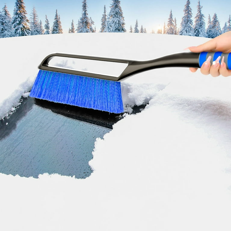 AstroAI 47.2 Inch Ice Scraper Extendable Car Snow Brush,Snow Brush for Car,  Orange with 270° Pivoting Brush Head