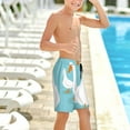 thumbnail image 6 of Cauagu Three White Geese Print Swim Trunks for Men,Youth Boys Swim Shorts Compression Liner Beach Shorts Boys' Swimming Shorts 7-20 Years Bathing Suit-Small, 6 of 7