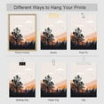thumbnail image 5 of PixonSign Adhesive Canvas Print Wall Art Set - Abstract Mountain Forest Silhouette Art - Set of 3 Nature Wilderness Landscape Multicolor Wall Décor for Living Room, Bedroom - 12"x16" Panels, 5 of 5