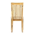 thumbnail image 4 of 21 Inch Fabric Dining Side Chair, Slatted Back, Set of 2, Gray, Brown- Saltoro Sherpi, 4 of 5
