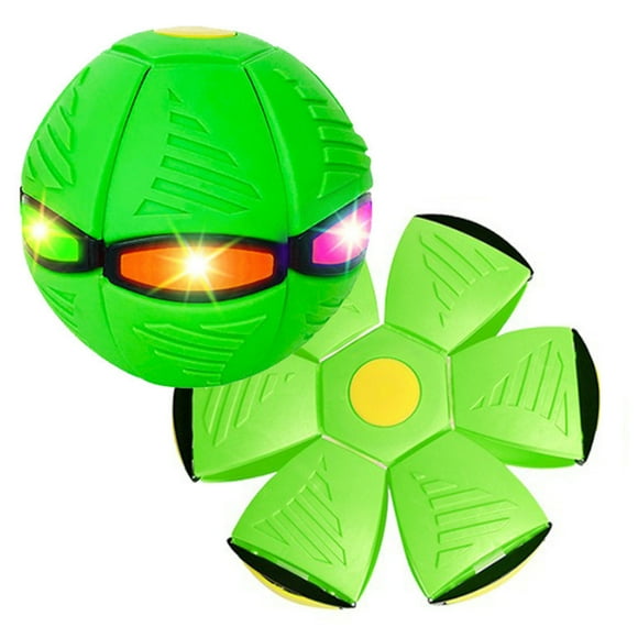 Wholesale Factory-Direct 6-LED Light-Up Green Bounce Back Flying Saucer Ball - Kids' Stomp & Play Outdoor Toy, Safe Durable Plastic, Promotes Coordination, Suitable for All Ages, Perfect Park/Beach