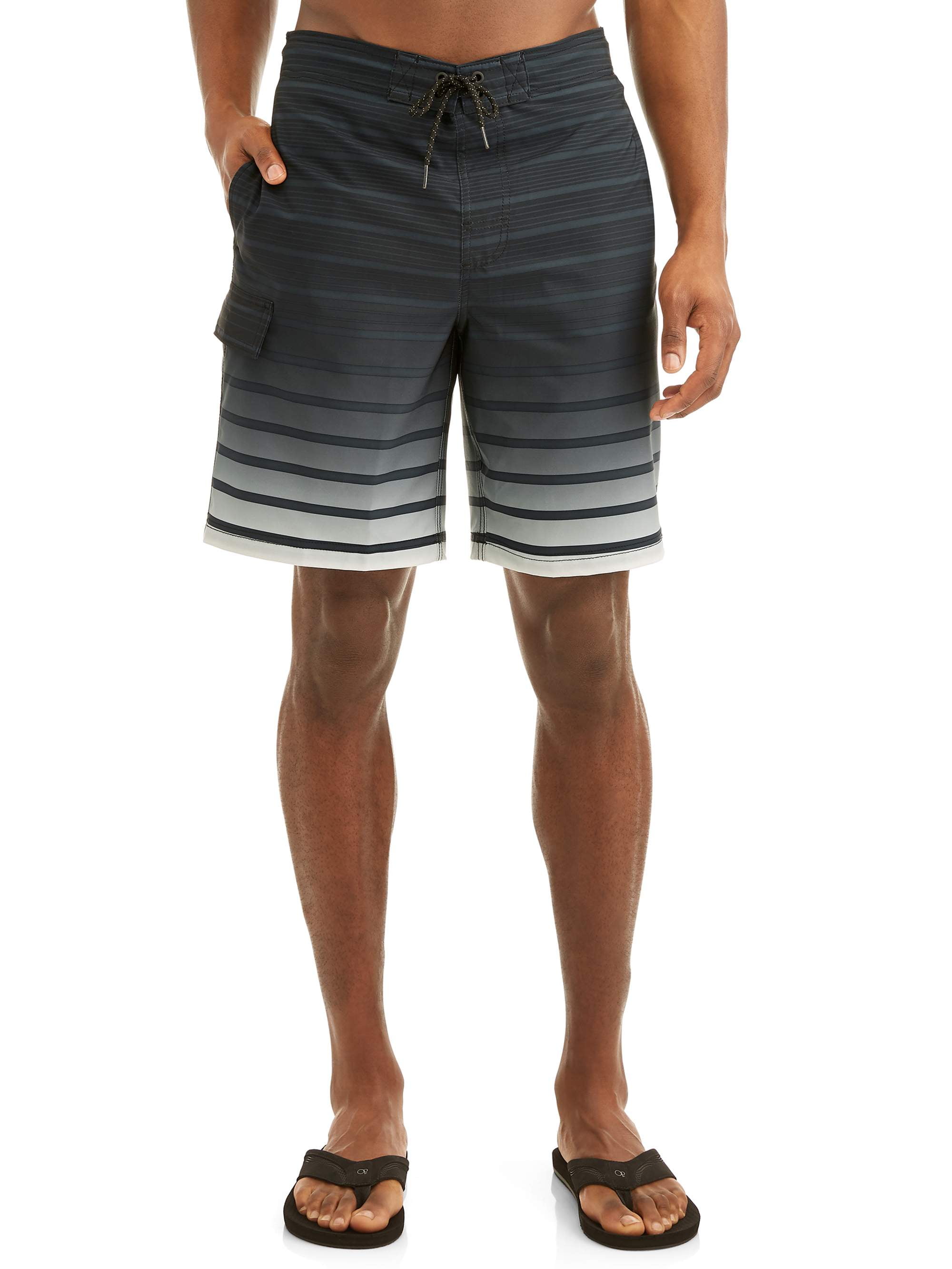 George Men's Gradient Stripe E-Board 9-Inch Swim Short, Up to size 5XL ...