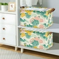 thumbnail image 2 of Yayeee Foldable Storage Basket for Shelves with Handles Waterproof Cloth Bins, Floral Wave, 2 of 7