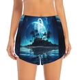 thumbnail image 2 of Balery Hawaiian Beach Pirate Moon Pantalones cortos deportivos para mujer con forro y dos bolsillos, elásticos, para entrenamiento, gimnasio, yoga-XX-Large, 2 of 7