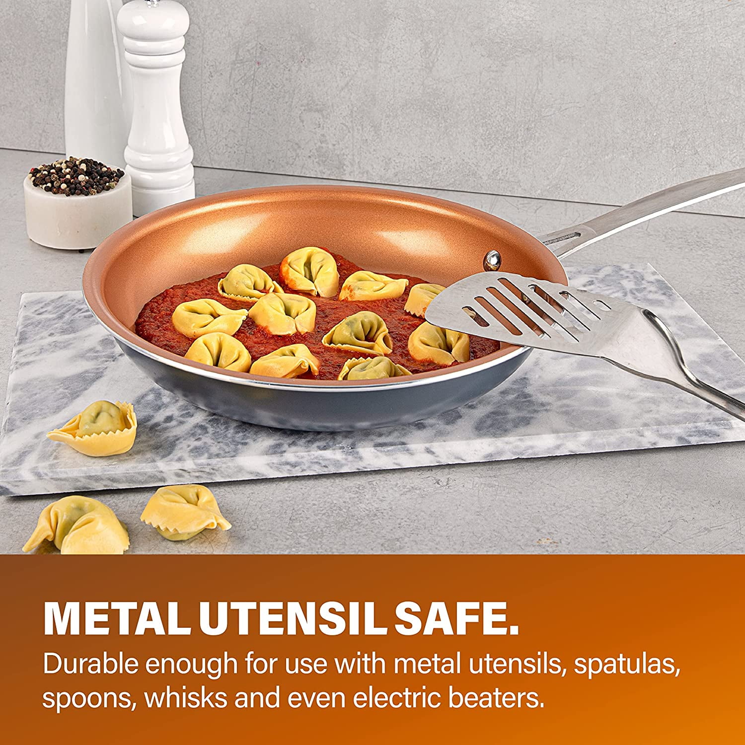 Gotham Steel Nonstick Pots and Pans Set 12 Piece Ceramic Cookware Kitchen Set - Thumbnail 5